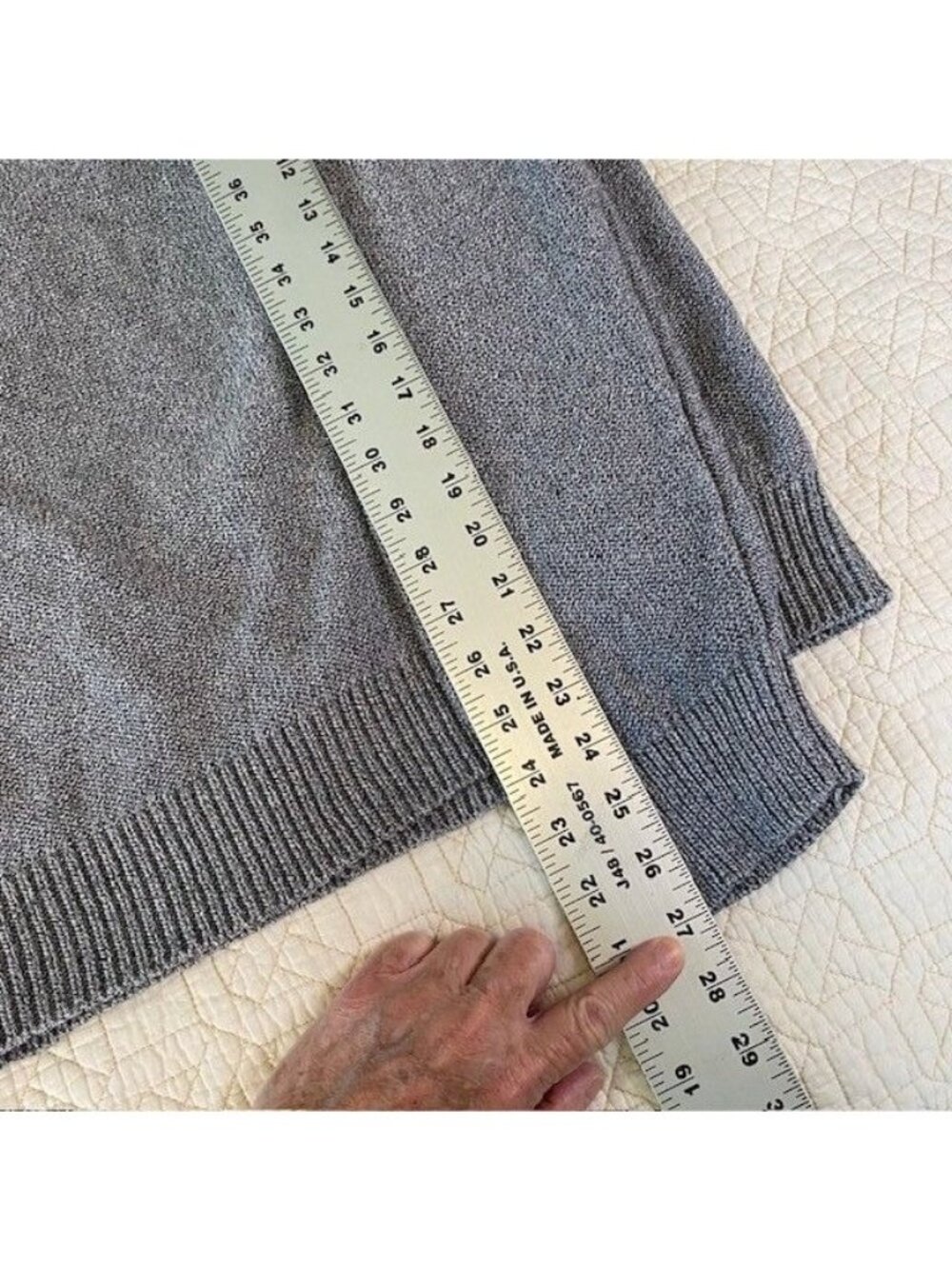 PrAna Knit Hoodie Sweater North Loop Organic Cotton Pullover XL Pebble Grey Cozy - Picture 8 of 11